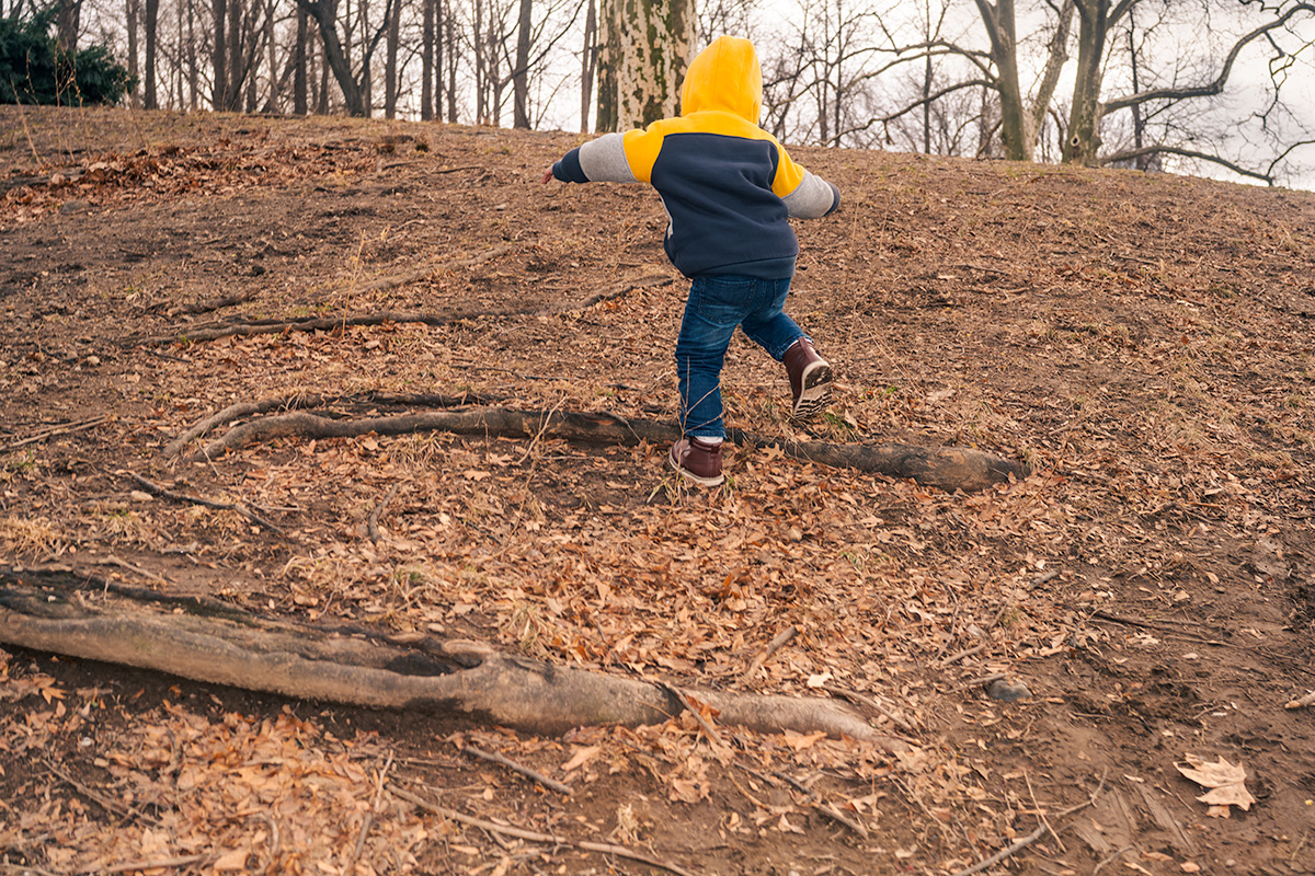 Figure walking uphill